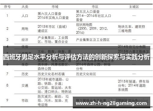 西班牙男足水平分析与评估方法的创新探索与实践分析